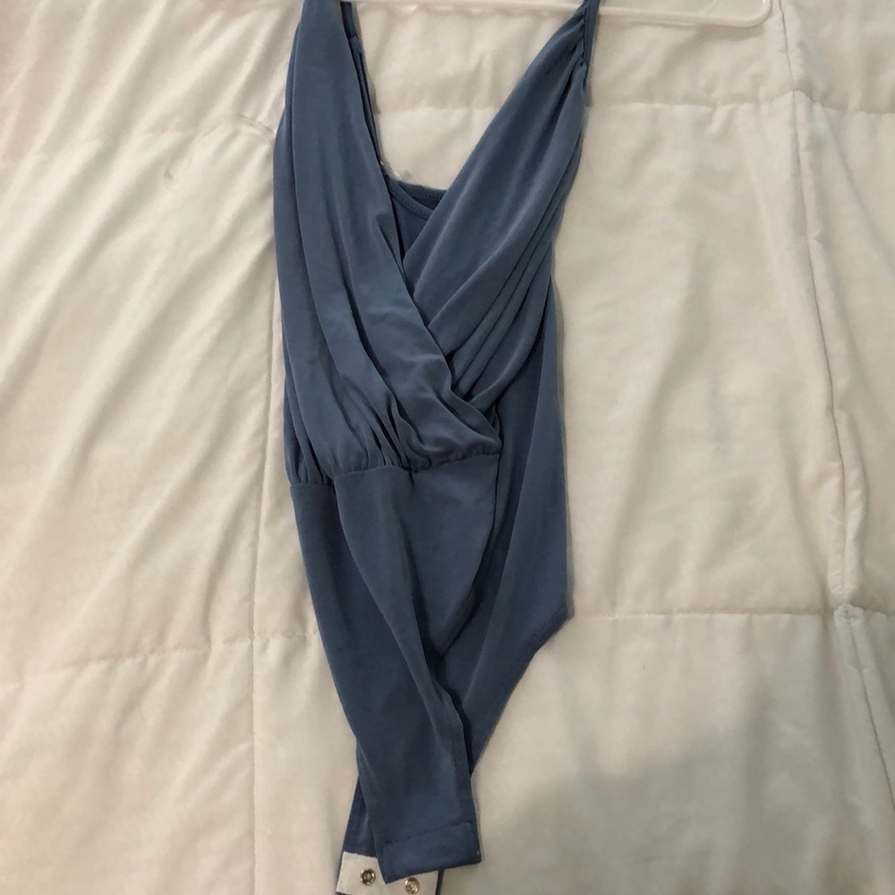 Denim Blue Cross Bodysuit